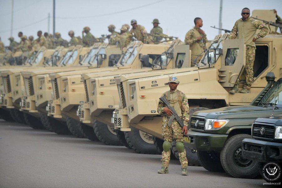 Among the vehicles being delivered is the Kasser II, a mine-resistant ambush-protected vehicle (MRAP)