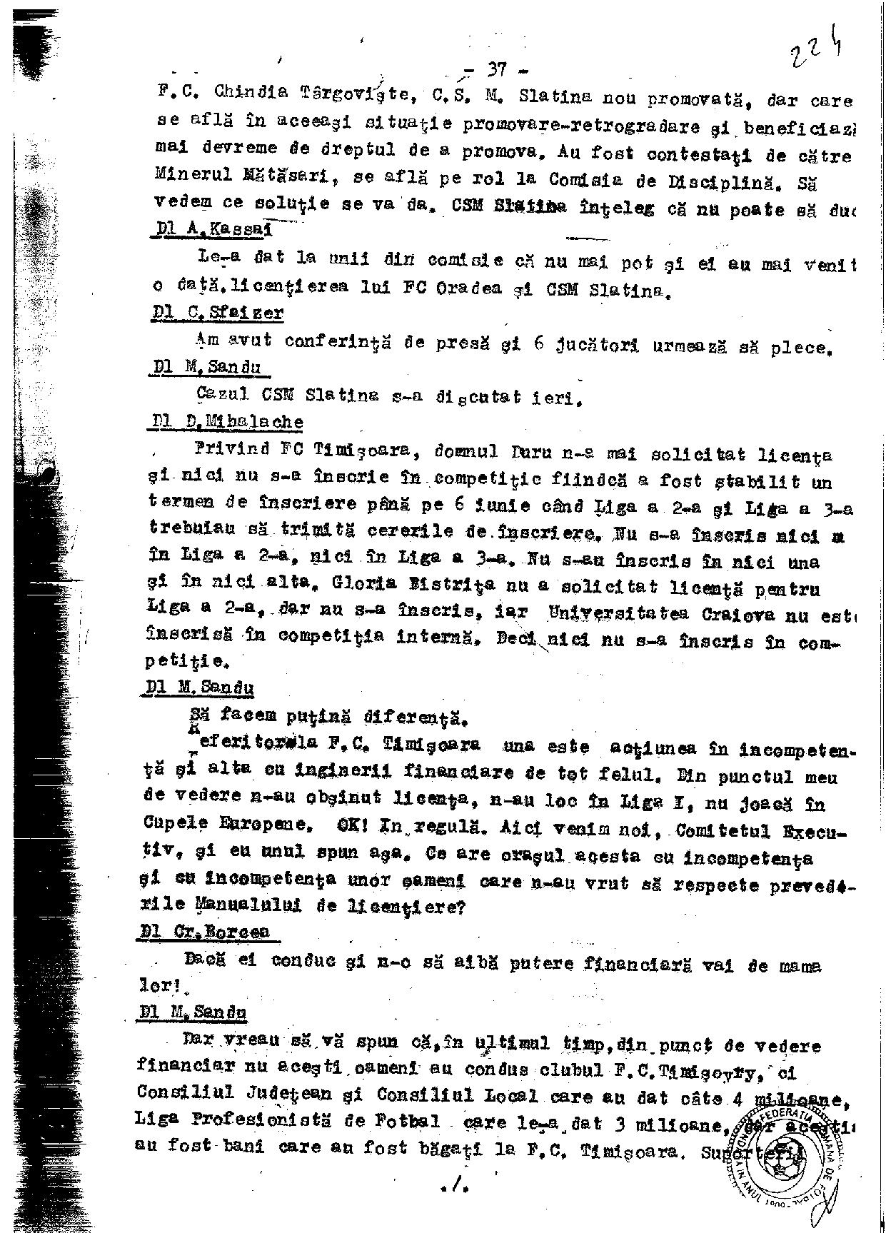 Stenogramă-bombă! Mircea Sandu l-a acuzat într-un CEx din 2011 pe un fost șef al arbitrilor că joacă la pariuri. Reacția celui vizat / EXCLUSIV