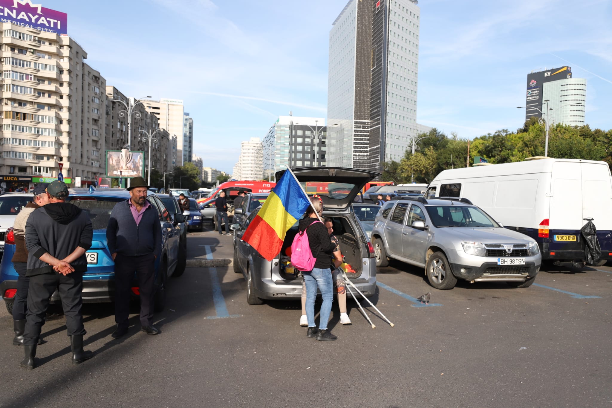 Protestul fermierilor în Piața Victoriei