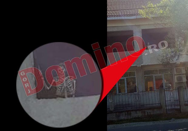 Apariție „macabră” într-o casă nelocuită din Gorj. De ce a pus proprietarul un schelet în balconul locuinței