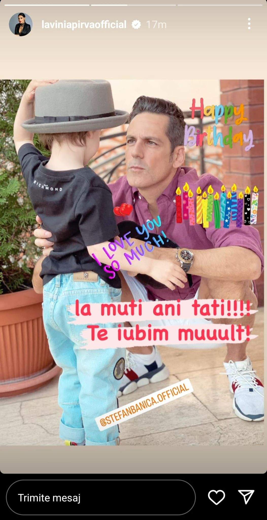 Ștefan Bănică Jr. a împlinit astăzi 55 de ani. Ce mesaj i-a transmis soția lui, Lavinia Pîrva