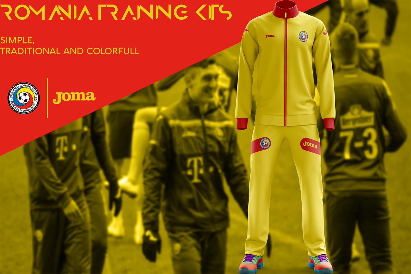 Un designer din Vaslui a propus Federației Române de Fotbal noi modele de echipament pentru echipa națională | GALERIE FOTO