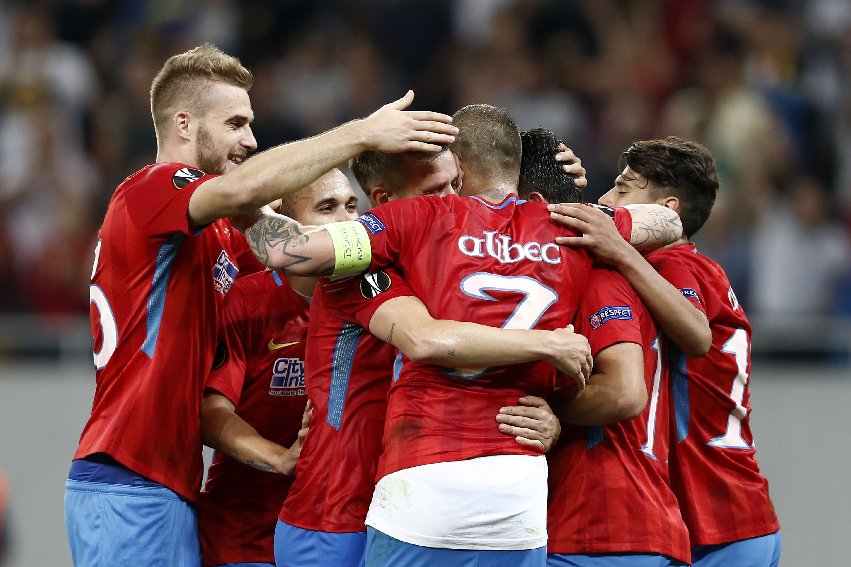 Liga Europa, FCSB - Viktoria Plzen 3-0. Seară glorioasă. Se ridică steaua lui Dică. Dublă de efect pentru Budescu. Trupa lui Becali, liderul Grupei G