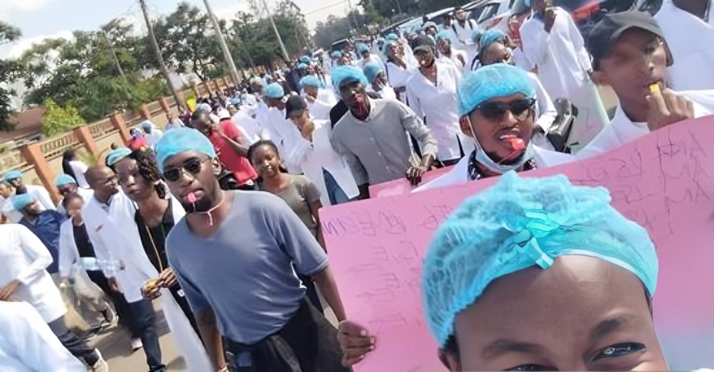 Medical interns in a previous go slow