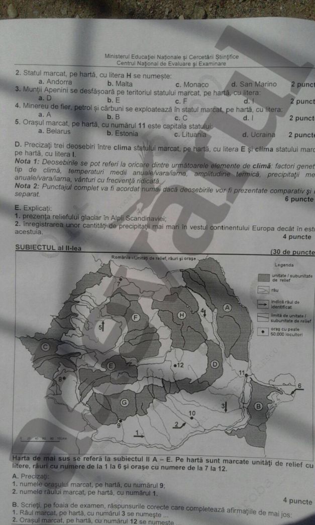 BACALAUREAT 2016. SUBIECTE ȘI BAREM EDU.RO. Ce subiecte au avut de rezolvat elevii