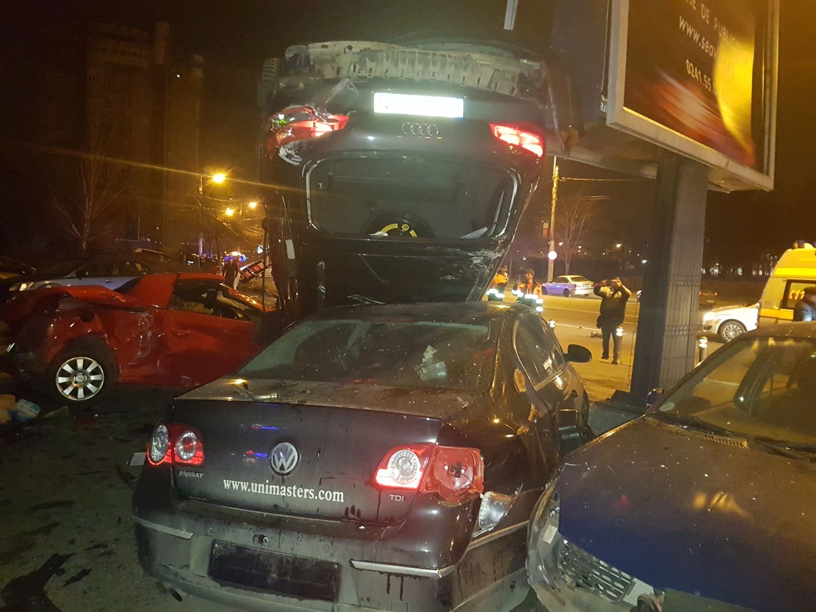 Accident cu 10 mașini în Constanța. Dezastrul provocat de o șoferiță din cauza vitezei / FOTO&VIDEO