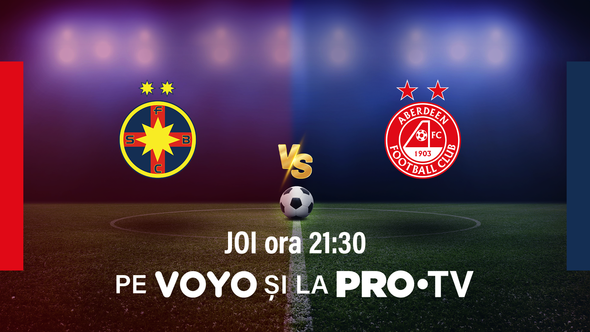 Cine transmite meciul FCSB - Aberdeen, din play-off-ul Europa League. Partida se vede la TV, dar și online