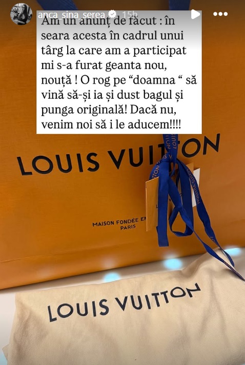 Anca Serea și-a recuperat geanta de 3.500 de euro care îi fusese furată. Unde au găsit polițiștii bunul vedetei: „Între părți a intervenit împăcarea”