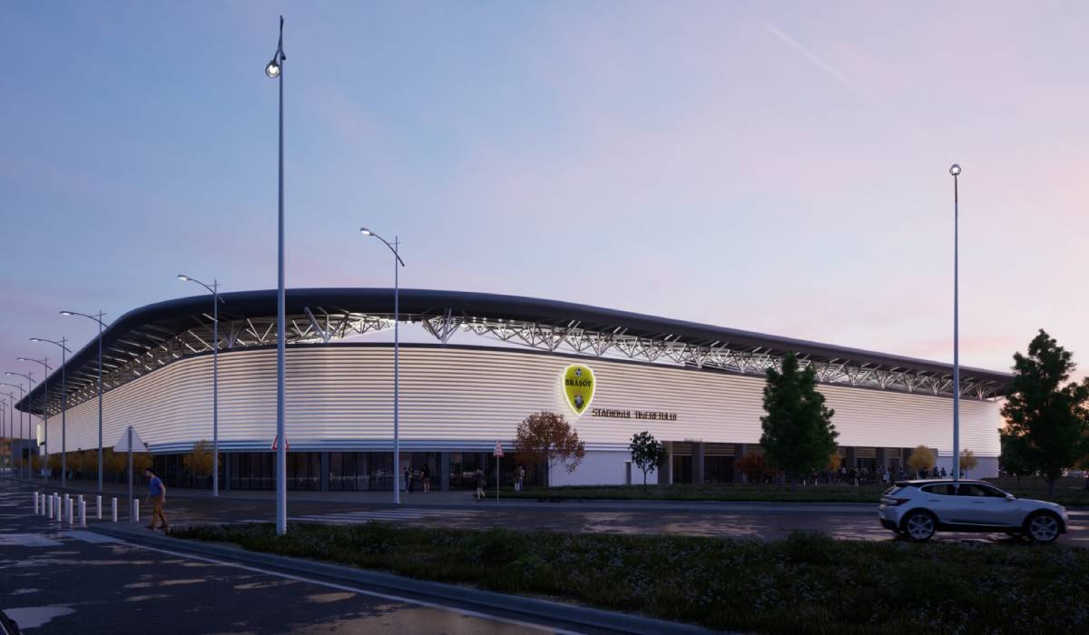 Cine construiește stadionul de 100 de milioane de lei din Brașov, cu o capacitate de 9.716 locuri