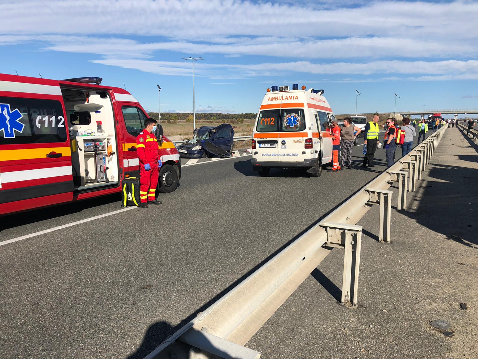 Accident grav pe autostrada Bucureşti – Ploieşti. Două persoane sunt în comă, iar un copil a fost rănit