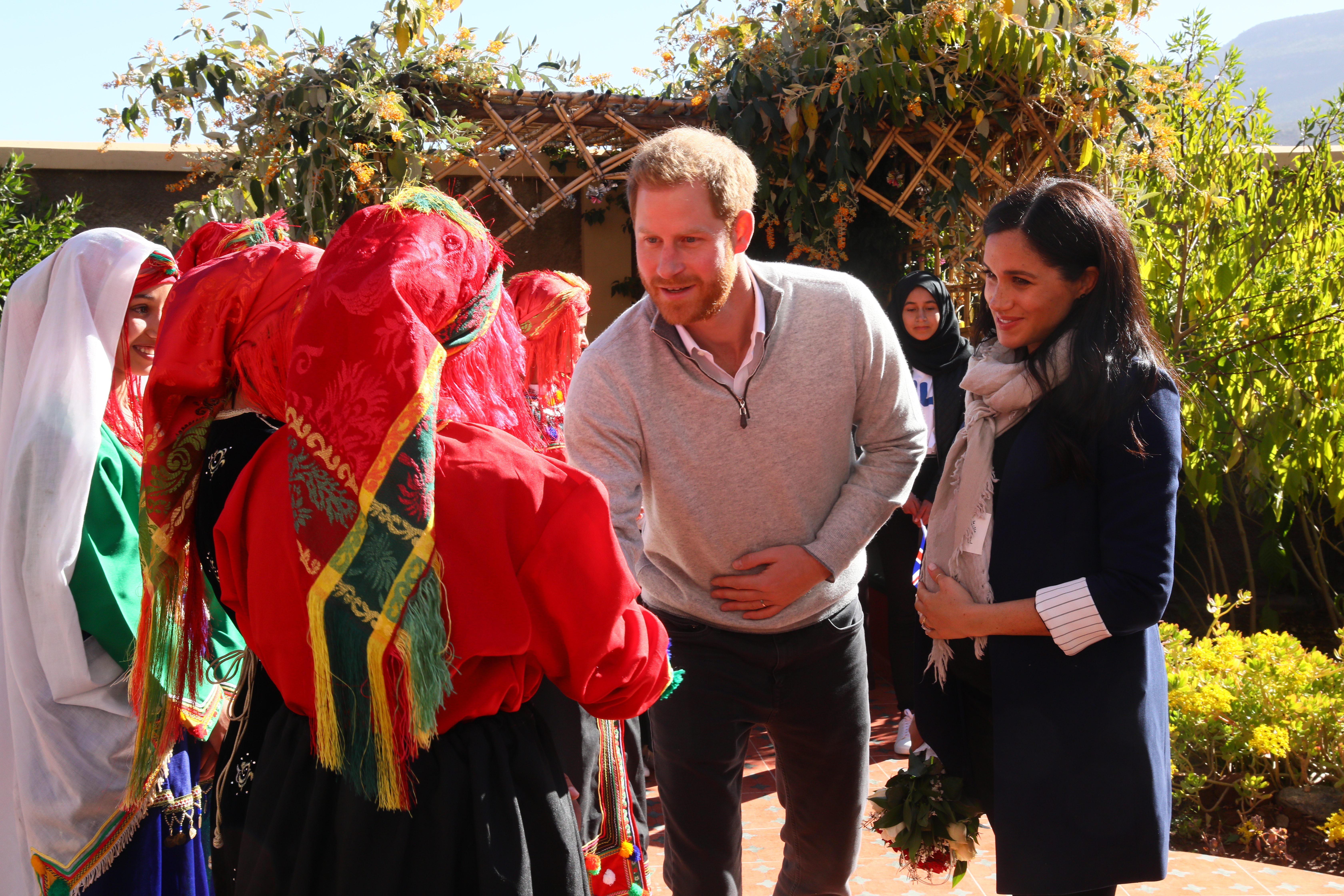 FOTO | Meghan Markle, la ultima vizită oficială din străinătate, înainte să nască. Ducii de Sussex sunt în Maroc