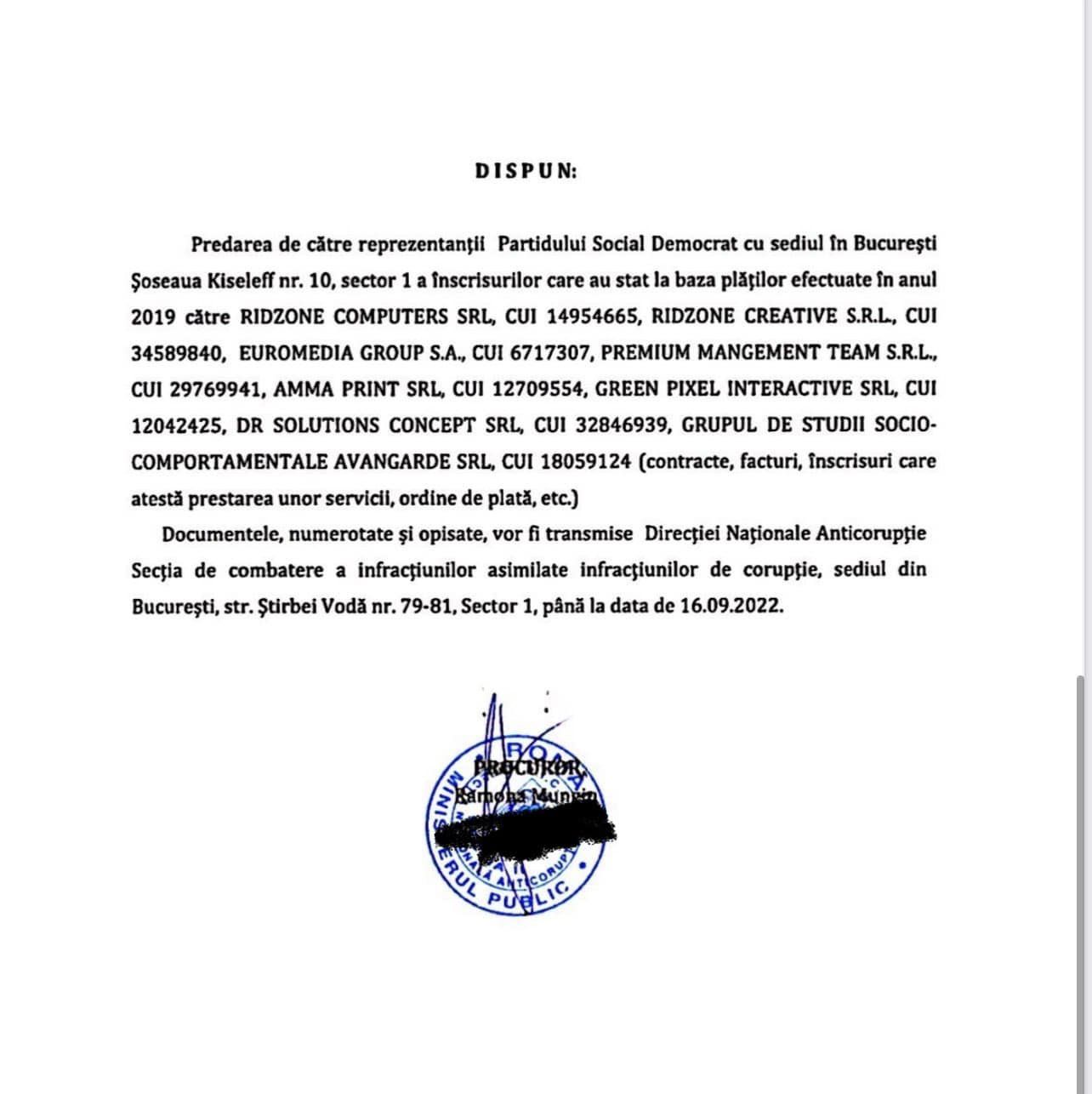 Captura.ro: DNA investighează contractele PSD din 2019 cu televiziunile și mai multe firme