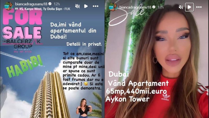 Bianca Drăgușanu își vinde apartamentul din Dubai. Ce sumă cere vedeta pe el. „Prețul este foarte bun”