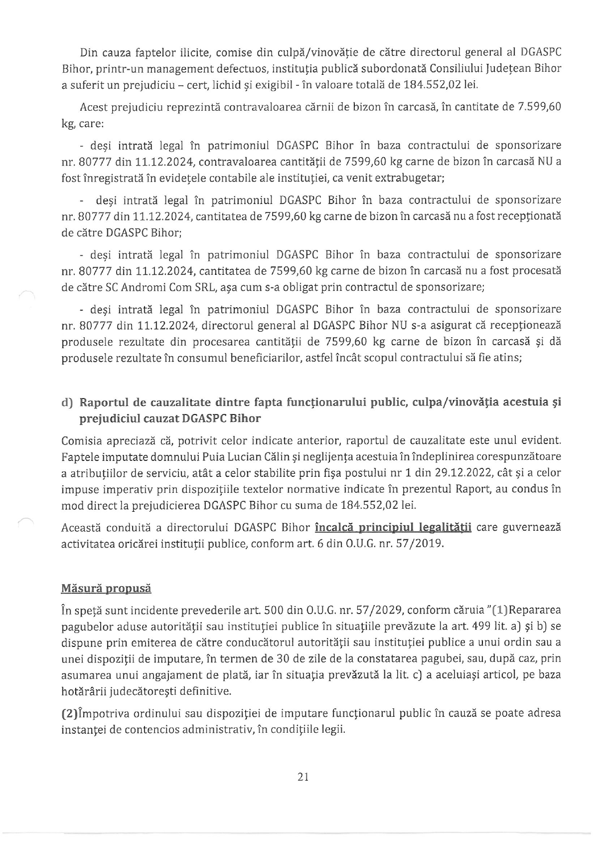 Scamatoriile șefului DGASPC Bihor, Lucian Călin Puia: a transformat bizonul donat în porc și le-a ascuns șefilor doi ani că are dosar penal