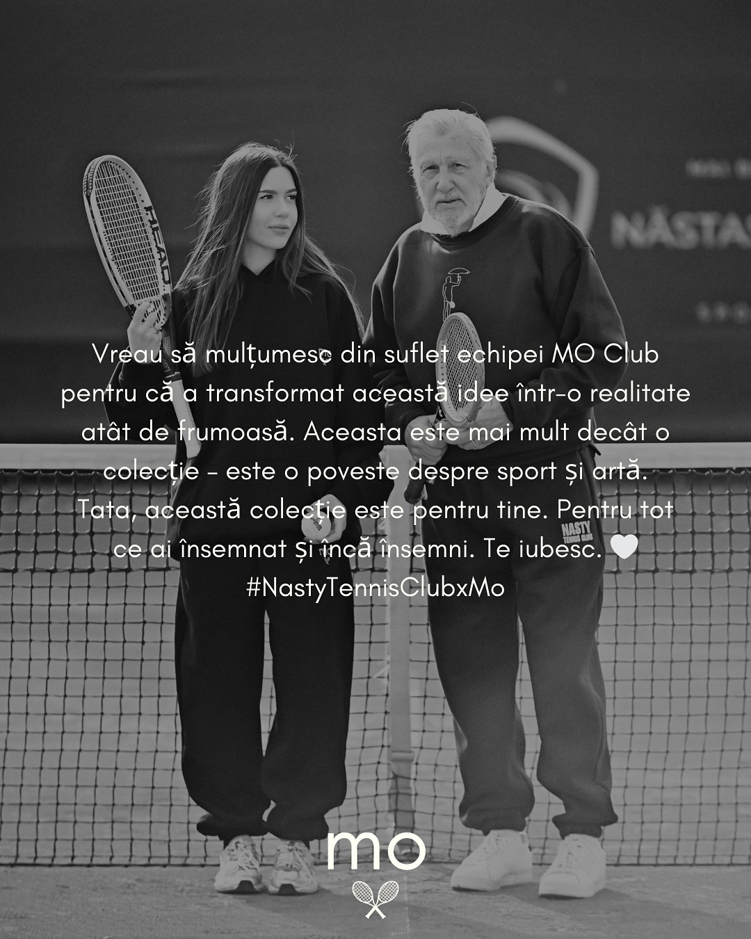 Alessia Năstase, colecție de haine dedicată tatăl lui ei, Ilie Năstase: „Am reușit să îi arăt puțin din cât de mult înseamnă el pentru mine”. Cât costă un tricou