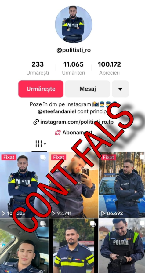 Atenție la polițiștii falși de pe TikTok. MAI a postat lista conturilor fake: „Vor să inducă în eroare cetățenii”