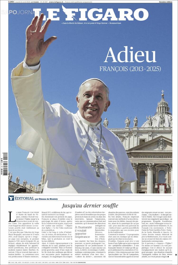 Titluri uriașe și imagini emoționante: cum au anunțat marile ziare ale lumii moartea Papei Francisc