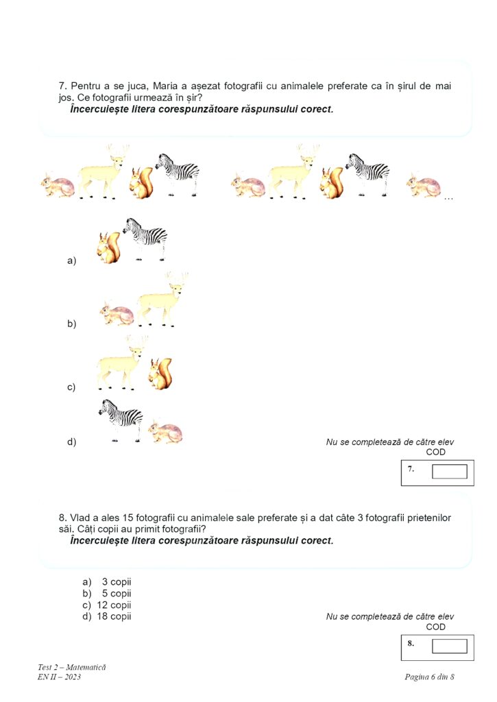 Elevii de clasa a II-a au susținut evaluarea națională la matematică. Ce exerciții au avut de rezolvat