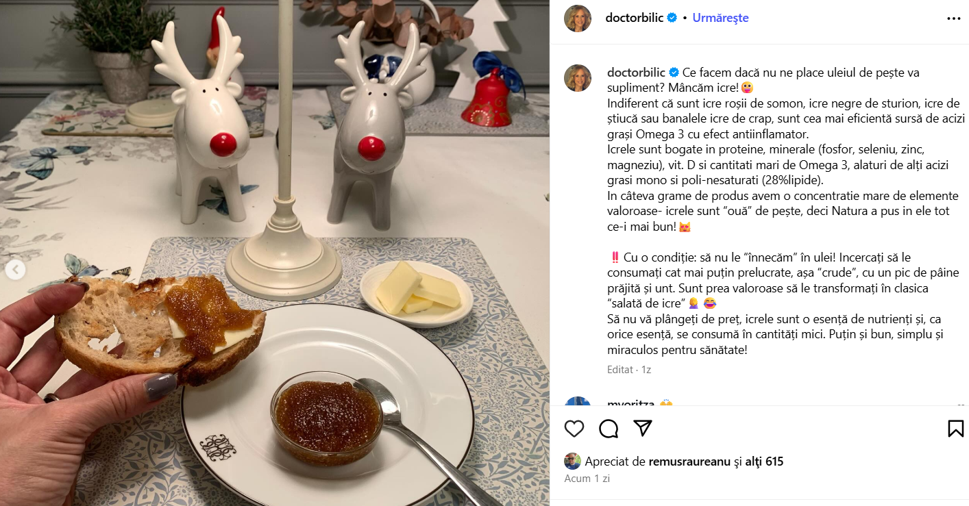 Cu ce poți înlocui uleiul de pește! Recomandarea Mihaelei Bilic. „Să nu vă plângeți de preț. Sunt, în esență, nutrienți”