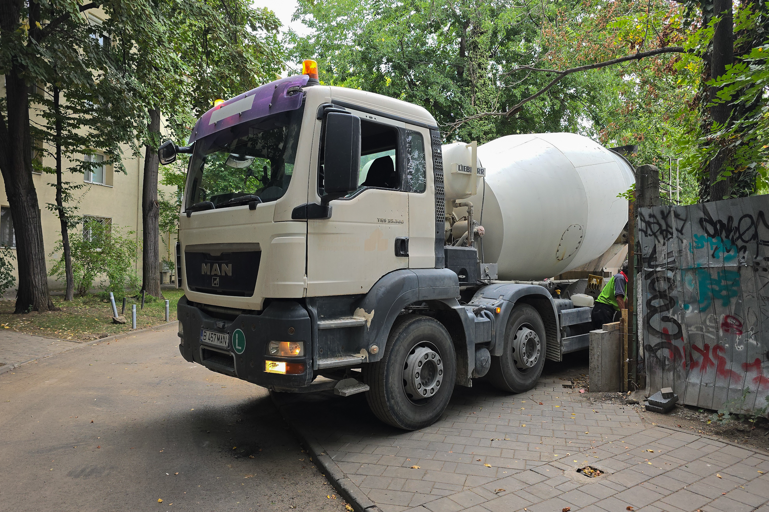 Au băgat excavatorul ca să facă șanțuri pentru gardul unei școli din București și au rupt rădăcinile a zeci de copaci