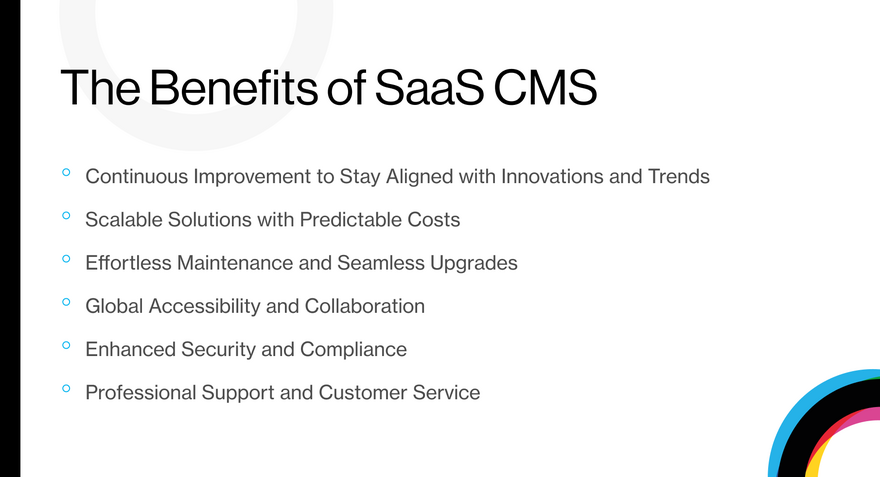 benefits of SaaS CMS