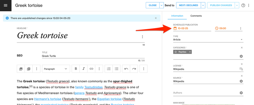 Planning Article Update