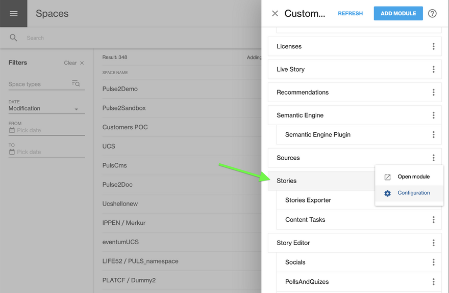 Stories configuration