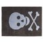 Lorena Canals Dywan bawełniany Skull-Dark Grey Base Blue Plain 140x200 szary, czaszka C-SK-ADG