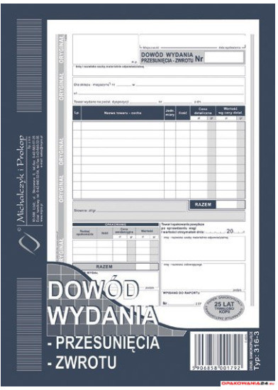 Michalczyk&Prokop 316-3 DW Dowód wydan.prze.zwro