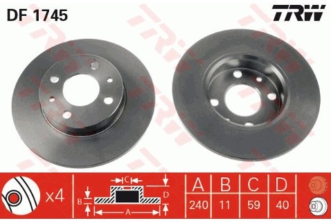 TRW Tarcza hamulcowa DF1745