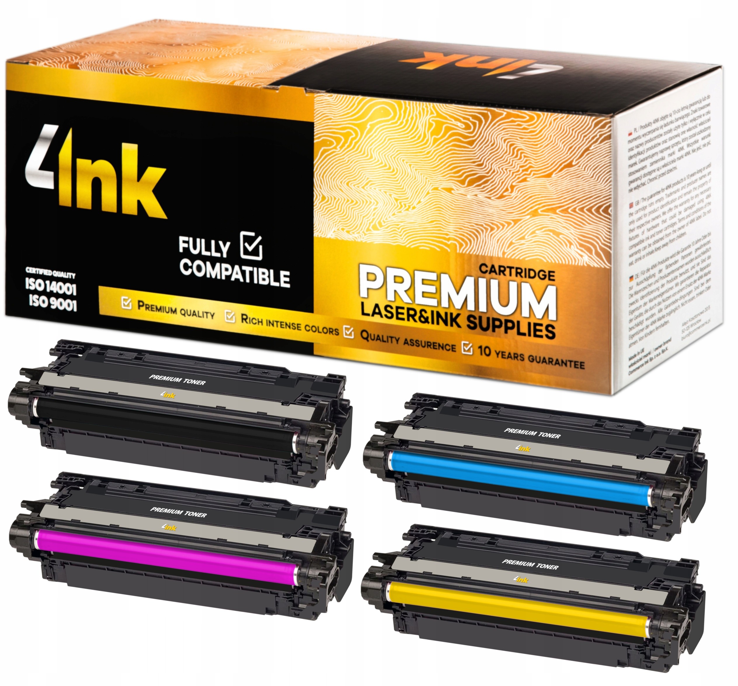 4x Toner Do Hp CP3525n CP3525dn CP3525x CM3530 Mfp