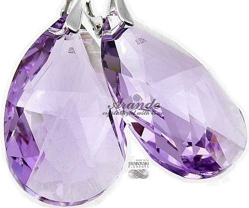 Swarovski Duże Kolczyki Violet 28Mm Srebro