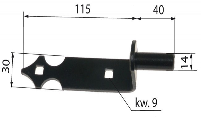 Hak do zawiasy pasowej 25/40 przykręcany