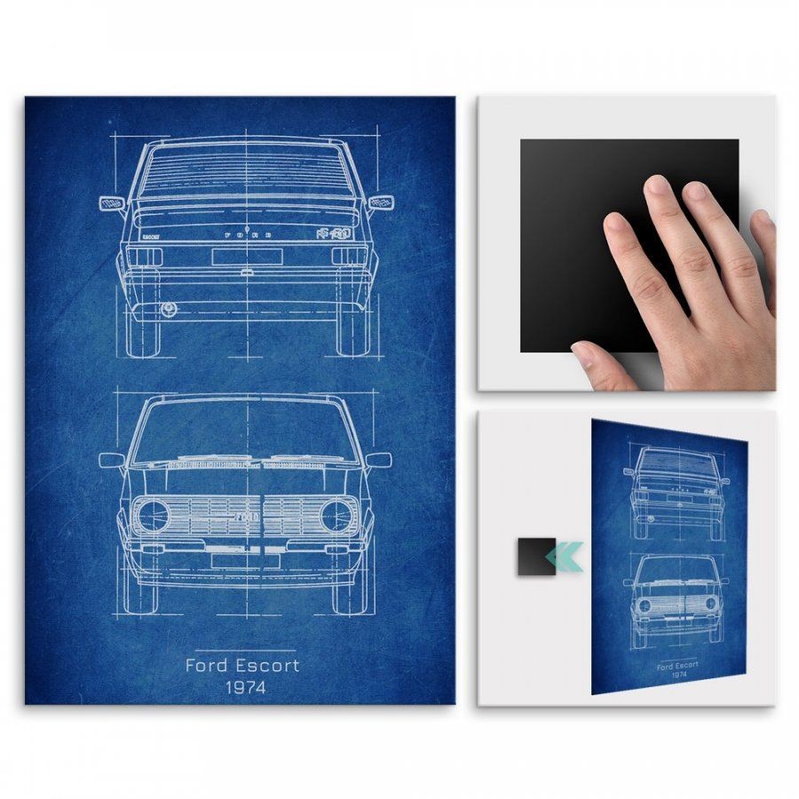 Pix4home Plakat metalowy Ford Escort Projekt Cobalt M POS-M-02442