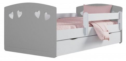 Łóżko dziecięce z materacem Nolia 3X 80x160 szare