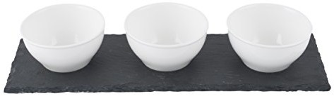 Mikasa MIKASA przeszklonymi połaciami DIP potraw z łupka deska do serwowania, porcelana, biała 5176207