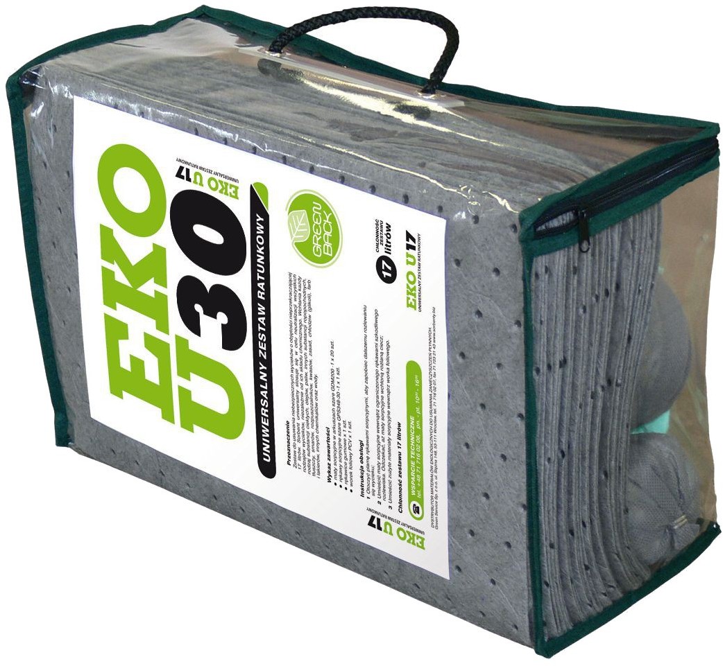 Producent Green Service Zestaw Ratunkowy Uniwersalny Eko U30, Chłonność 30 L. Szary 30 L.