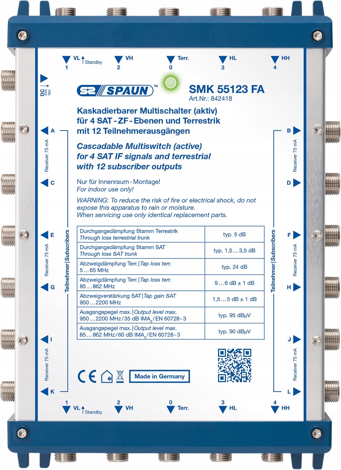 Spaun Multiswitch kaskadowy 5/5 na 12 Smk 55123 Fa