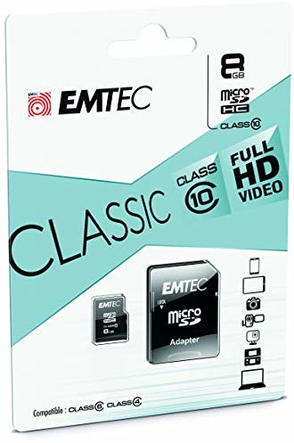 Emtec ECMSDM8GHC10CG MicroSDHC 8GB Class10 Classic ECMSDM8GHC10CG