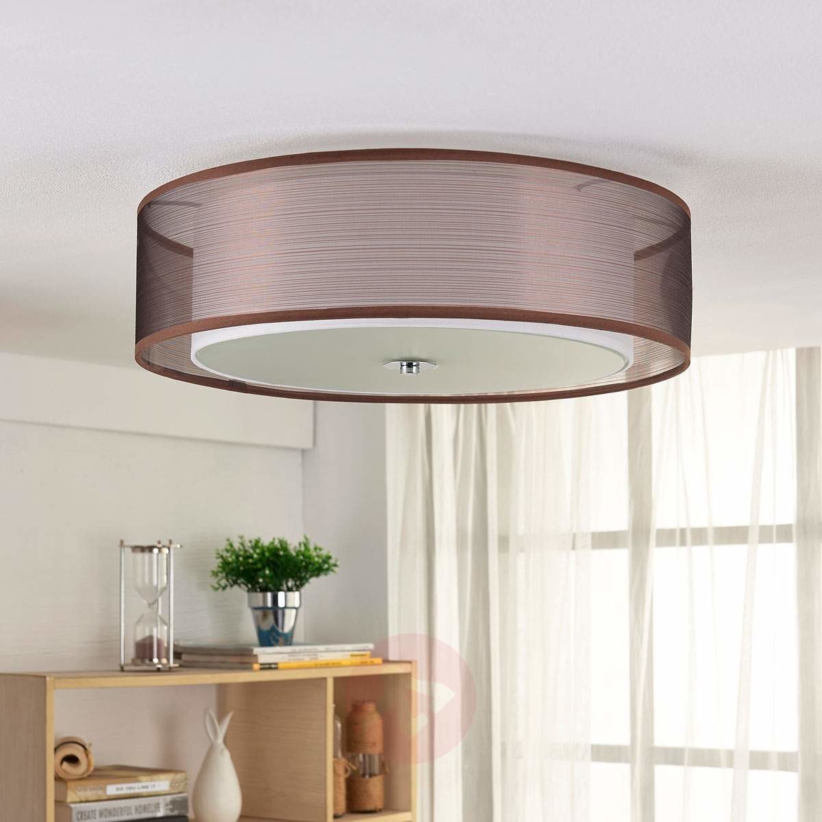 Lampa sufitowa LED z tkaniny Tobia, easydim