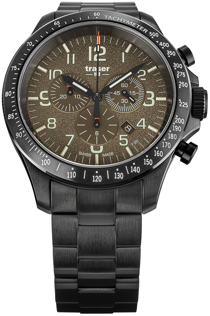 Traser TS-109460 P67 Officer Pro Chronograph Khaki Steel Bracelet