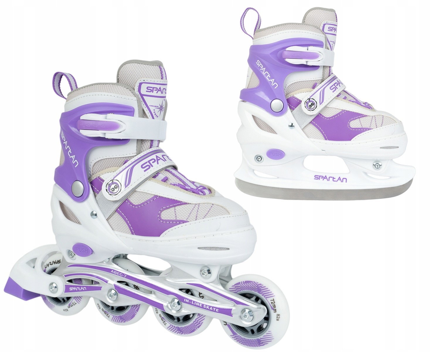 Spartan Łyżworolki 2w1 White (38-41) Abec 7