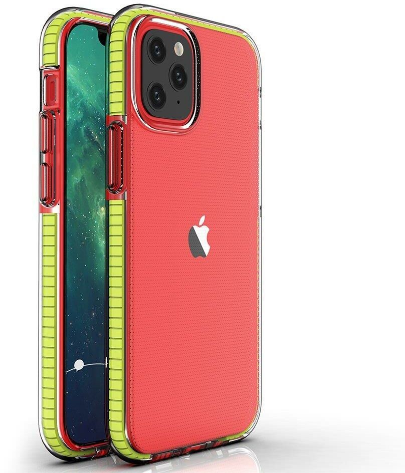 Hurtel Spring Case pokrowiec żelowe etui z kolorową ramką do iPhone 13 mini żółty