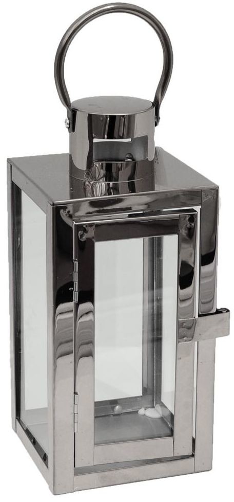 TAJEMNICZY OGRÓD Lampion ogrodowy 23 x 10 x 10 cm BARCELONA metalowy srebrny