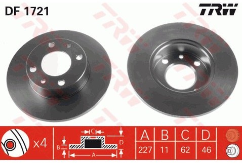 TRW Tarcza hamulcowa DF1721