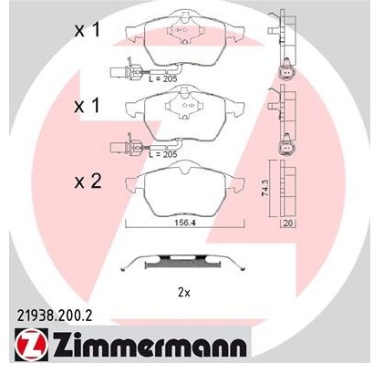 ZIMMERMANN Klocki hamulcowe - komplet 21938.200.2