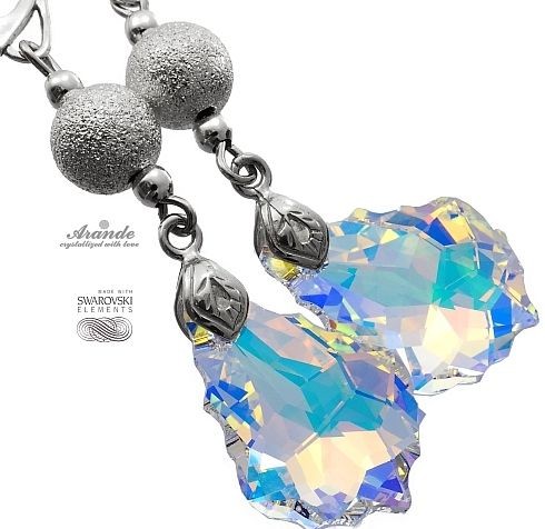 Swarovski długie kolczyki AURORA DIAMOND SREBRO