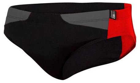 Zerod Kąpielówki BRIEFS Black Grey Red
