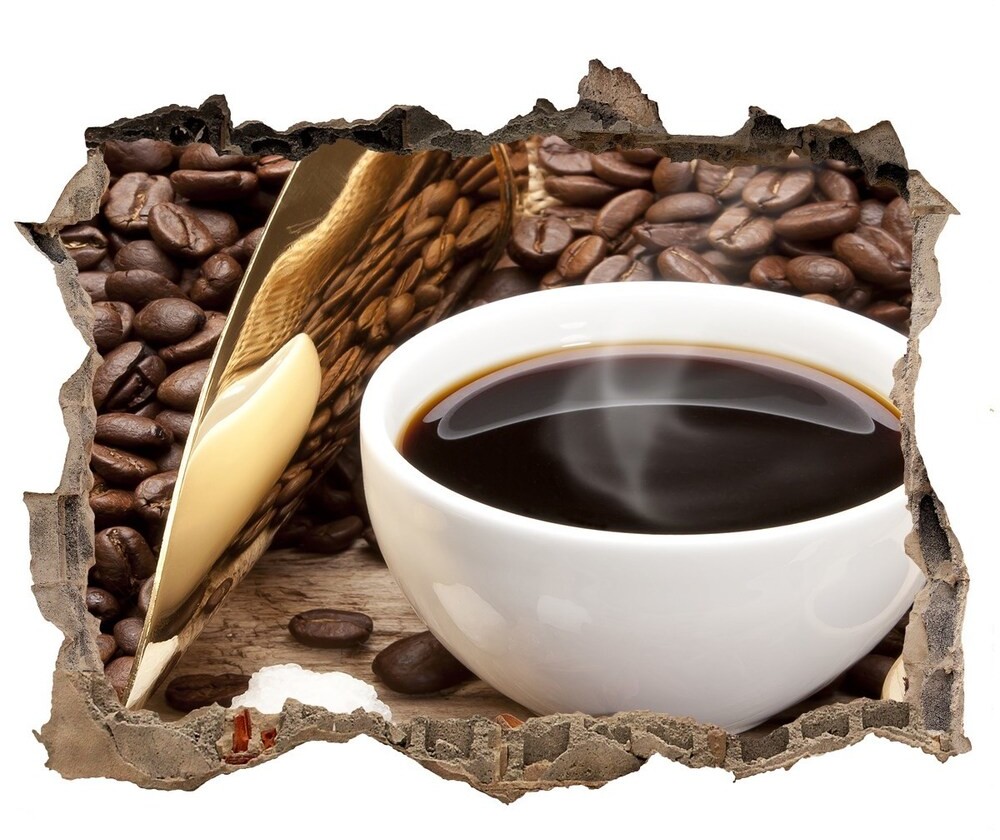 Wallmuralia.pl Naklejka 3D dziura okleina Filiżanka kawy