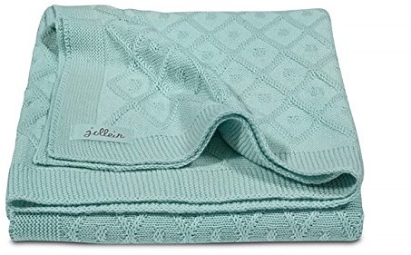 Jollein 516 522 65077 dziergana kołdra 100 x 150 cm, Diamond Knit Vintage Green